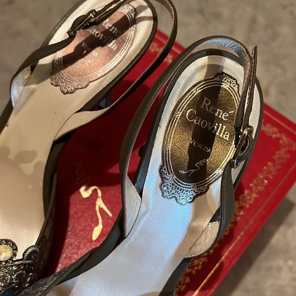 ✨RENE CAOVILLA✨ Veneziana 75 Crystal Lace Slingback Pumps - Brand New - Picture 2 of 14